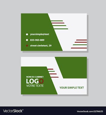 Modern simple light business card template with vector image