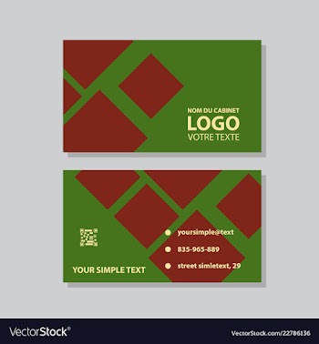 Modern simple light business card template with vector image