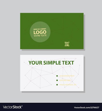 Modern simple light business card template with vector image