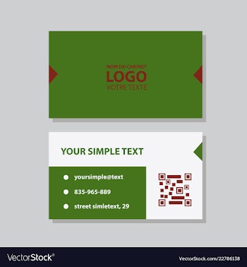 Modern simple light business card template with vector image
