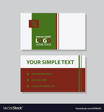 Modern simple light business card template with vector image