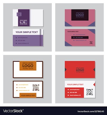 Modern simple light business card template with vector image