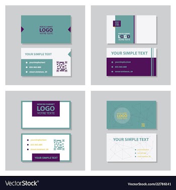 Modern simple light business card template with vector image