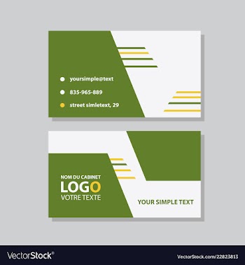Modern simple light business card template with vector image