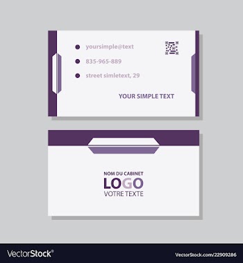 Modern simple light business card template with vector image