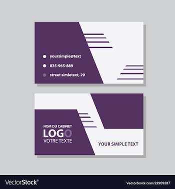 Modern simple light business card template with vector image
