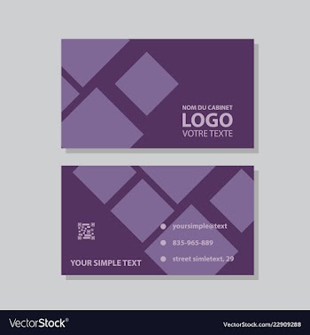 Modern simple light business card template with vector image