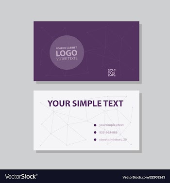 Modern simple light business card template with vector image