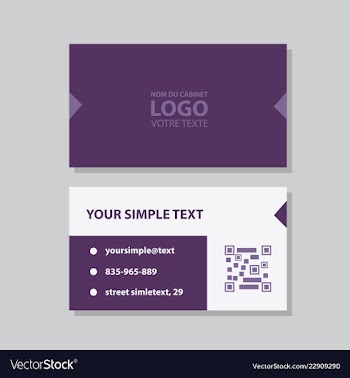 Modern simple light business card template with vector image