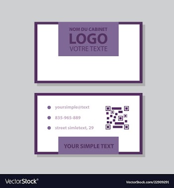 Modern simple light business card template with vector image