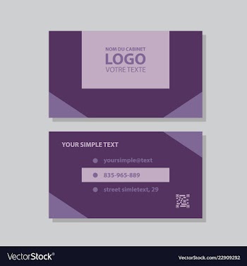 Modern simple light business card template with vector image