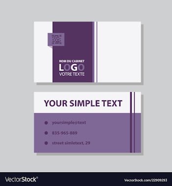 Modern simple light business card template with vector image