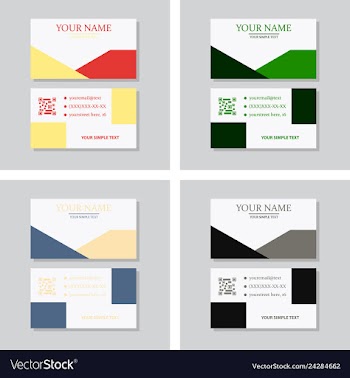 Modern simple light business card template with vector image