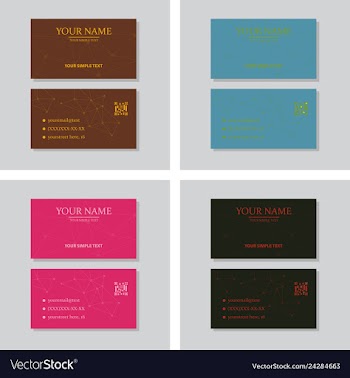 Modern simple light business card template with vector image