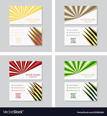 Modern simple light business card template with vector image