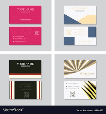 Modern simple light business card template with vector image
