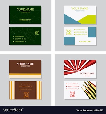 Modern simple light business card template with vector image