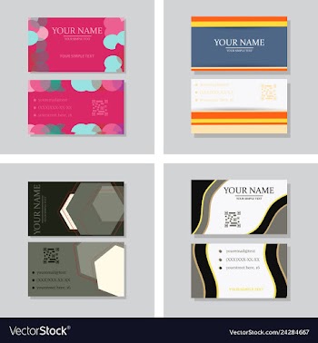 Modern simple light business card template with vector image