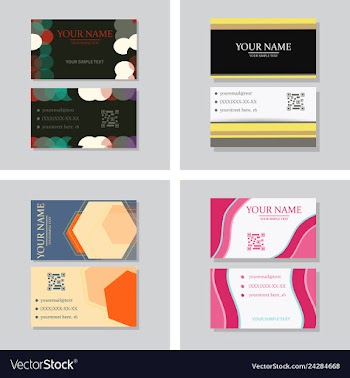 Modern simple light business card template with vector image