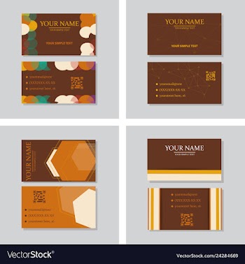 Modern simple light business card template with vector image