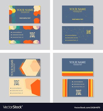 Modern simple light business card template with vector image