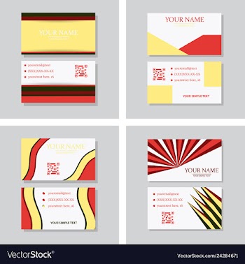 Modern simple light business card template with vector image
