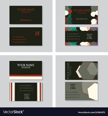 Modern simple light business card template with vector image