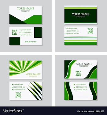 Modern simple light business card template with vector image