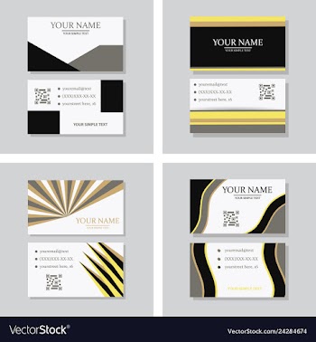 Modern simple light business card template with vector image