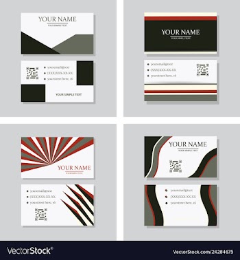 Modern simple light business card template with vector image