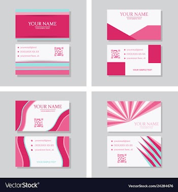 Modern simple light business card template with vector image