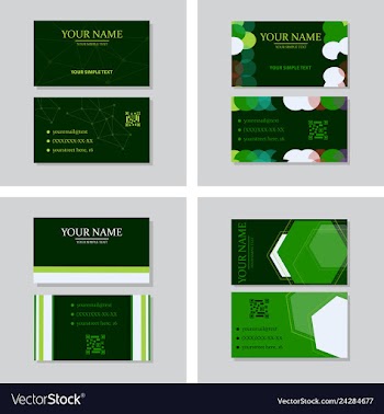 Modern simple light business card template with vector image