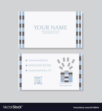 Modern simple light business card template with vector image