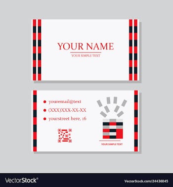 Modern simple light business card template with vector image