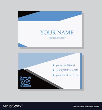 Modern simple light business card template with vector image