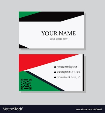 Modern simple light business card template with vector image