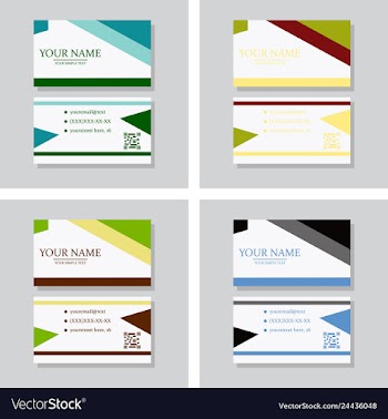 Modern simple light business card template with vector image