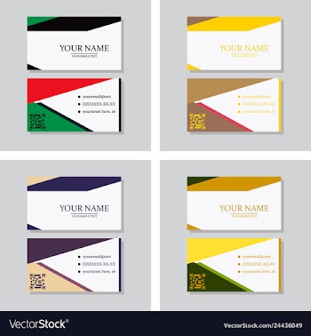 Modern simple light business card template with vector image