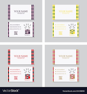 Modern simple light business card template with vector image