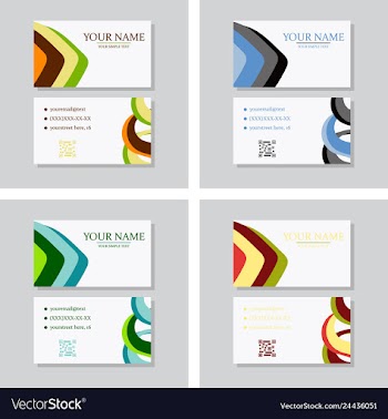 Modern simple light business card template with vector image