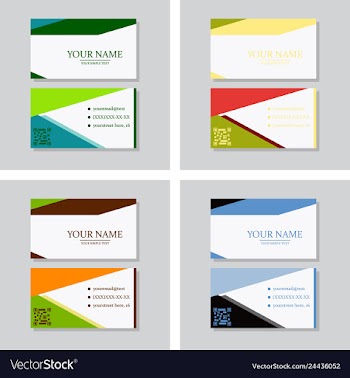 Modern simple light business card template with vector image