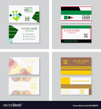 Modern simple light business card template with vector image