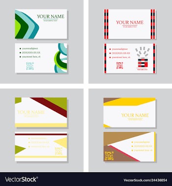 Modern simple light business card template with vector image