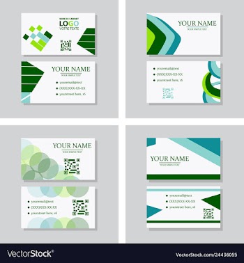 Modern simple light business card template with vector image