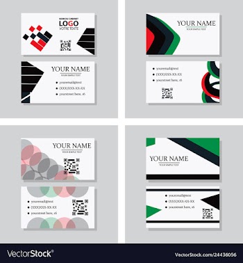Modern simple light business card template with vector image