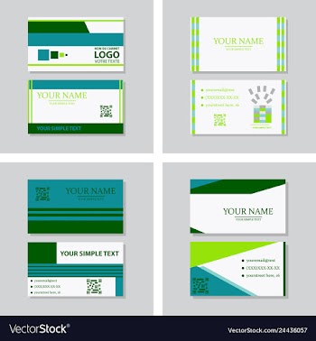 Modern simple light business card template with vector image