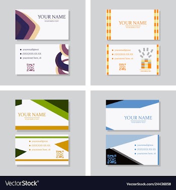 Modern simple light business card template with vector image