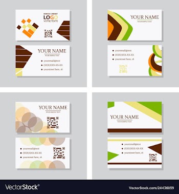 Modern simple light business card template with vector image