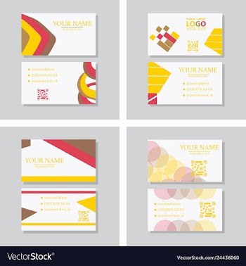 Modern simple light business card template with vector image