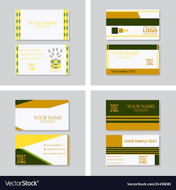 Modern simple light business card template with vector image
